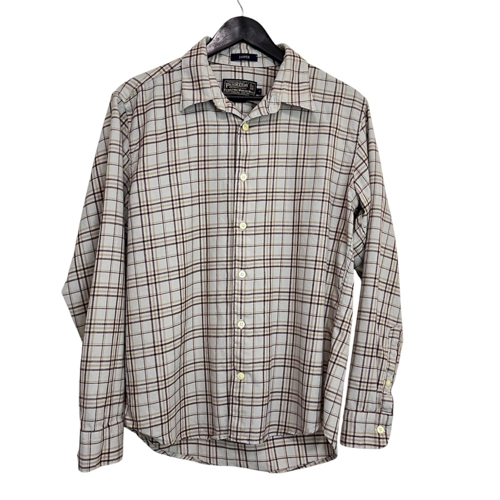 Pendleton Jasper 100% Wool Plaid Button Up Shirt *Flaw* Large - Picture 1 of 12